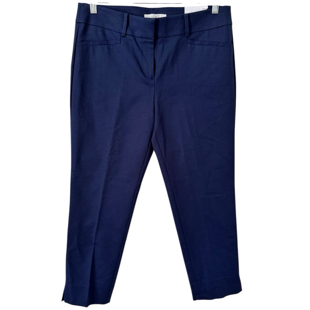 NWT Loft The Riviera Pant Cropped Marisa Fit Navy Blue Pants Women’s Size 8